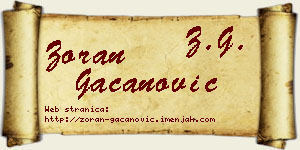 Zoran Gačanović vizit kartica